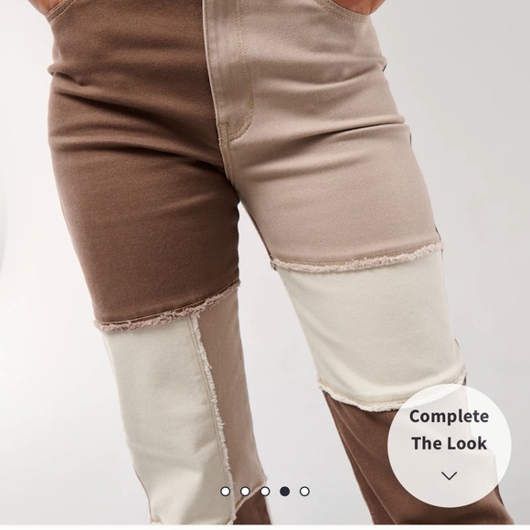 Ultra High Rise Brown patchwork dad jeans - Picture 4 of 5